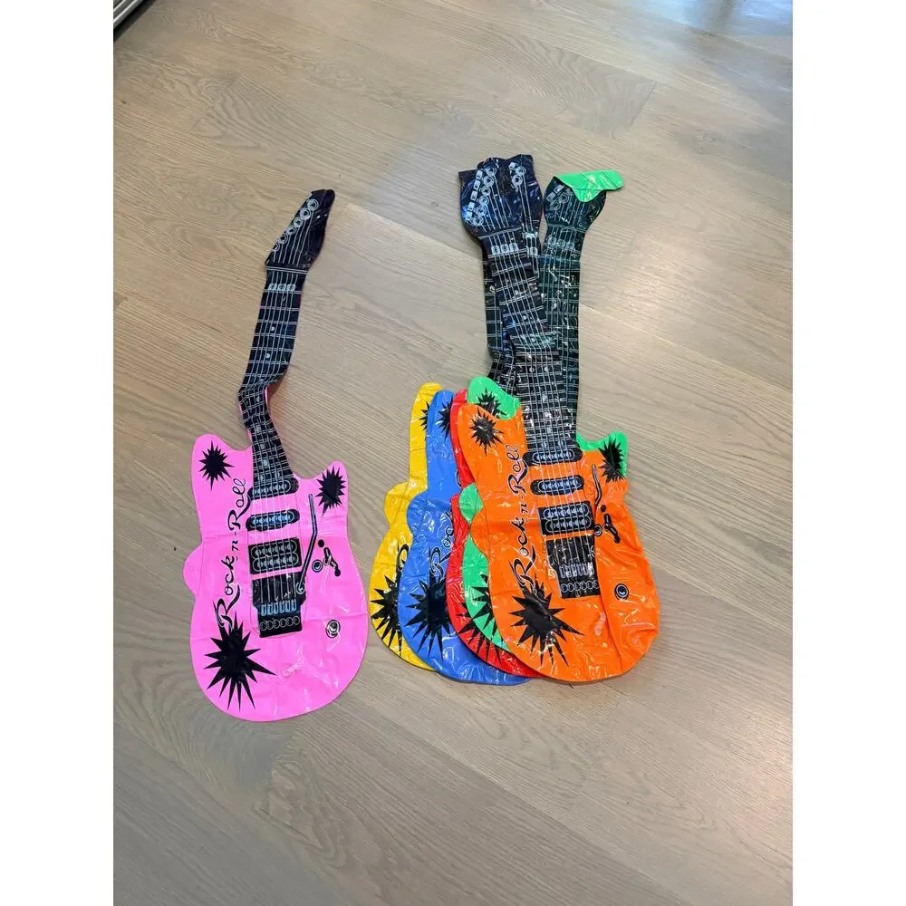 Dr. Dudu Inflatable Guitar, Waterproof Assorted Colors Party Decoration (6pack)